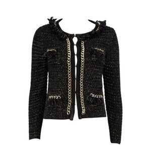 Elegant Black Tweed Blazer